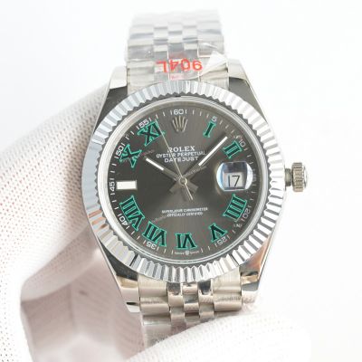 Clean Factory Rolex Datejust  3135 Grey Face Watch 41mm